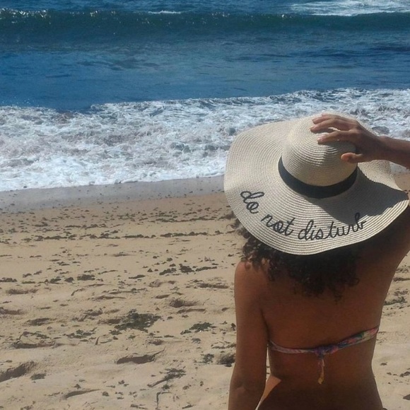 Accessories New Straw Beach Hat Do Not Disturb Nwot Poshmark
